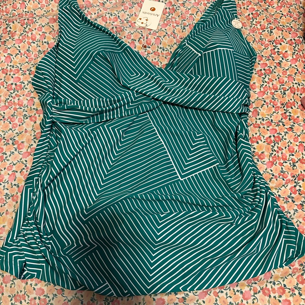 Blue Sleeveless Wrap Bikini Top